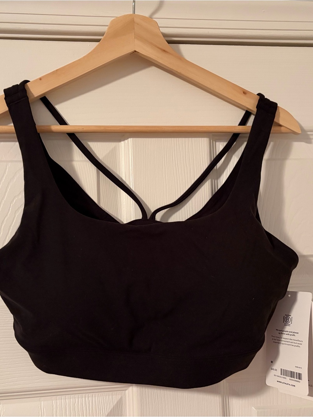 💪ATHLETA NTW Medium Black Women's Scoop Neck Bralette - Comfortable DD Support💪